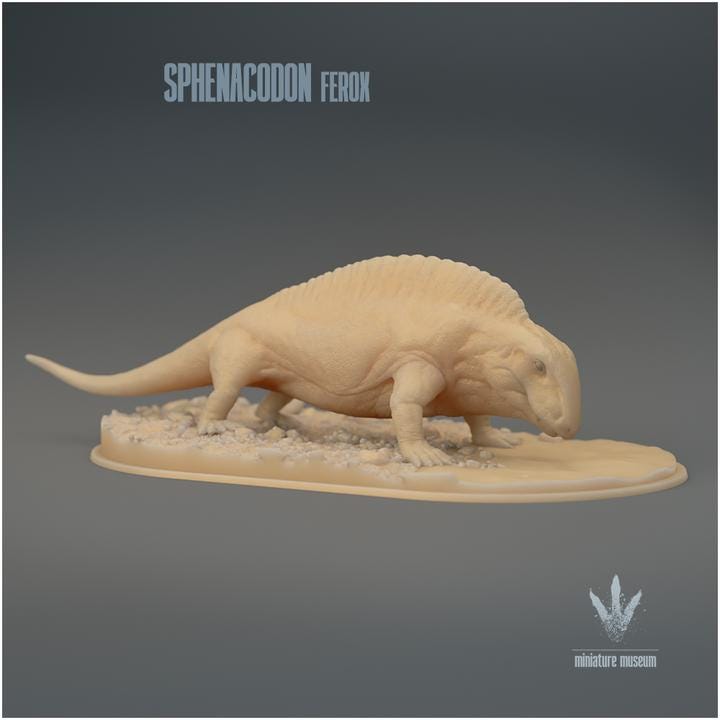 Sphenacodon ferox : Drinking - UNPAINTED 3D Figurine - Miniature Museum
