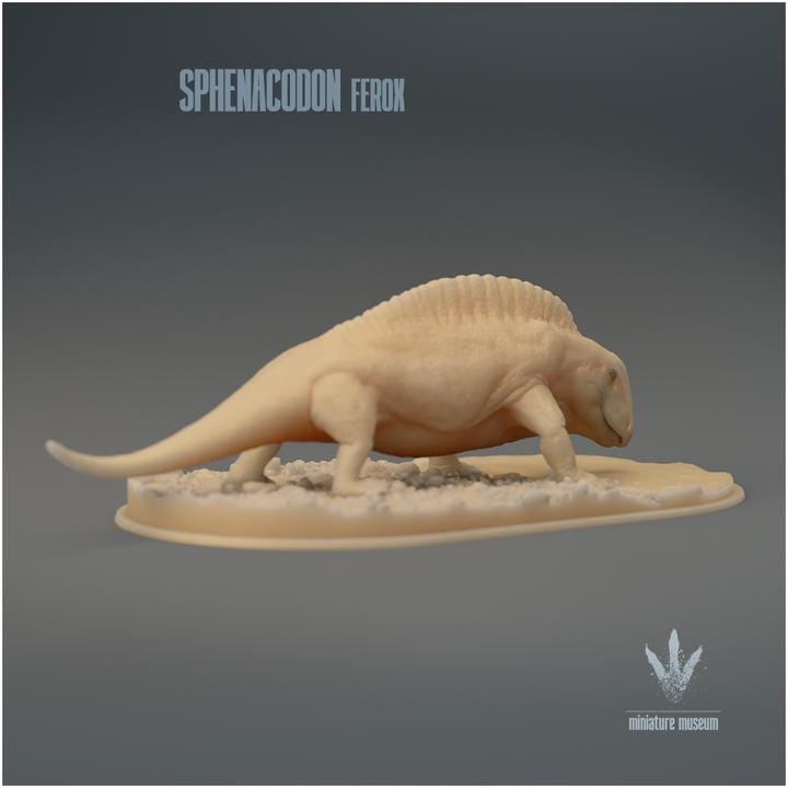 Sphenacodon ferox : Drinking - UNPAINTED 3D Figurine - Miniature Museum