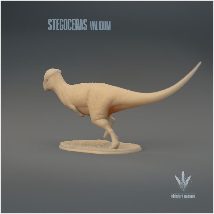 Stegoceras validum : Run - UNPAINTED 3D Figurine - Miniature Museum