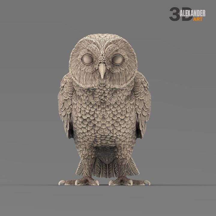 Short-eared Owl - UNPAINTED 3D figure - Alexander3dart