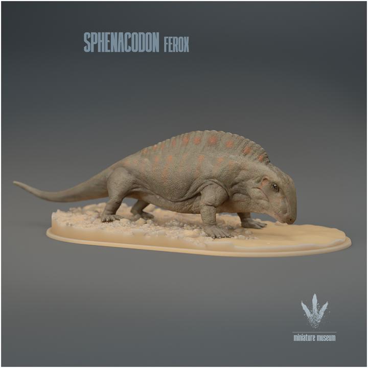 Sphenacodon ferox : Drinking - UNPAINTED 3D Figurine - Miniature Museum