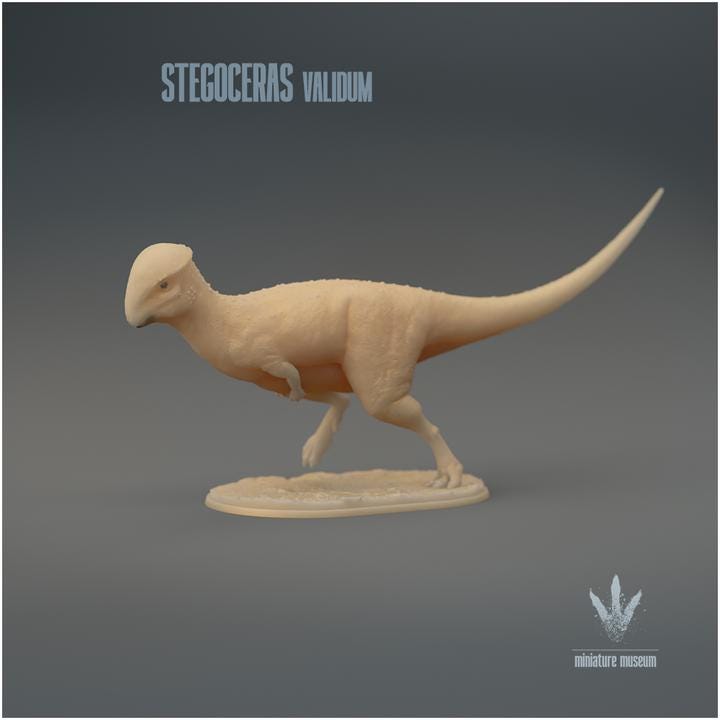 Stegoceras validum : Run - UNPAINTED 3D Figurine - Miniature Museum