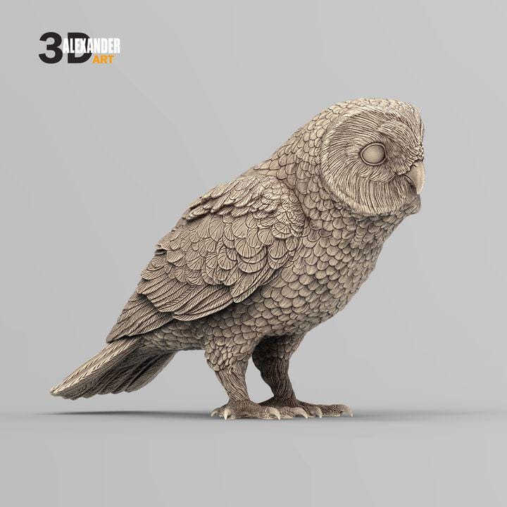 Short-eared Owl - UNPAINTED 3D figure - Alexander3dart
