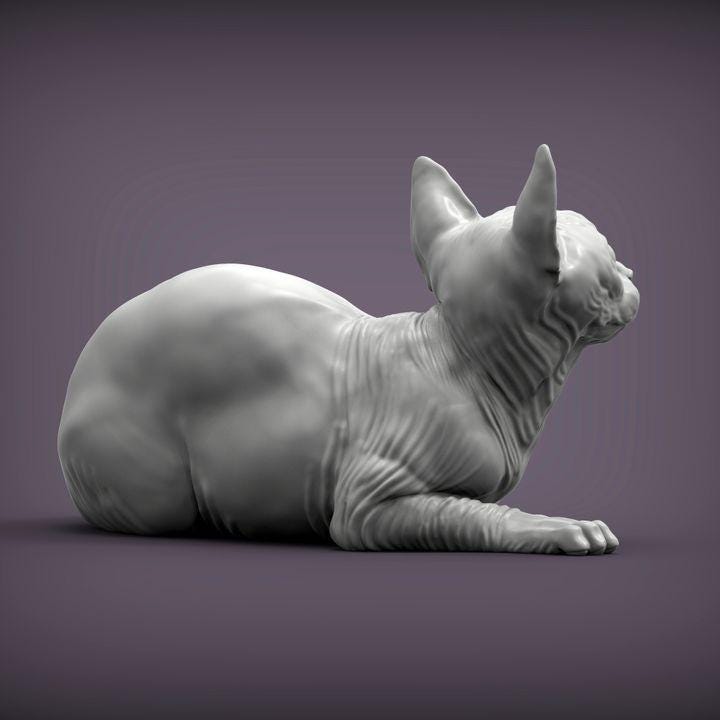 Sphynx cat - UNPAINTED 3D Figure - Alexander3dart