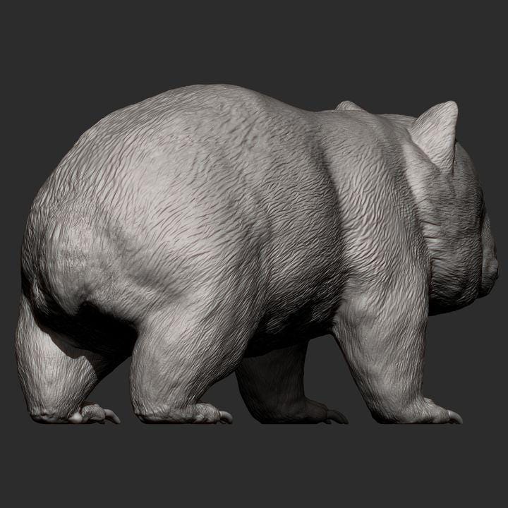 Wombat - UNPAINTED 3D Figure - Alexander3dart