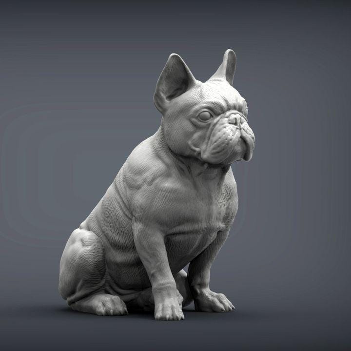 French Bulldog - UNPAINTED 3D figure - Alexander3dart