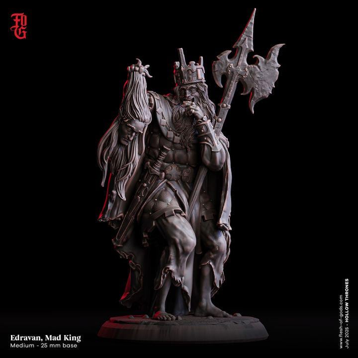 Edravan, Mad King - UNPAINTED Figure - Flesh of Gods