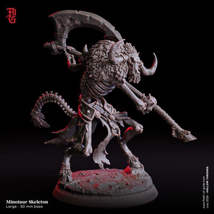 Minotaur Skeleton - UNPAINTED figure - Flesh of Gods