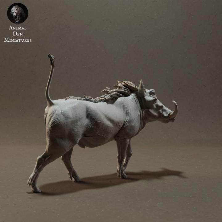 Warthog - UNPAINTED 3D Resin Figure - Animal Den Miniatures