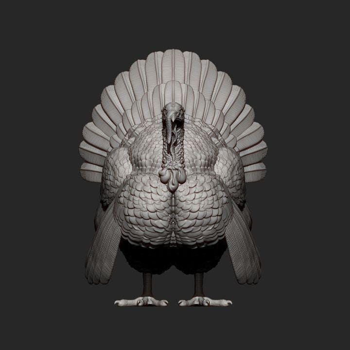 Turkey - UNPAINTED 3D figure - Alexander3dart