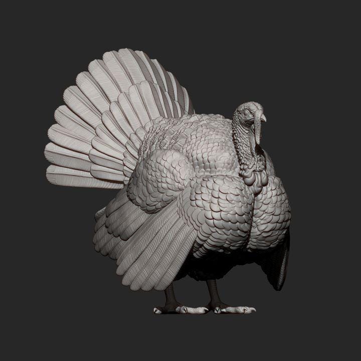 Turkey - UNPAINTED 3D figure - Alexander3dart