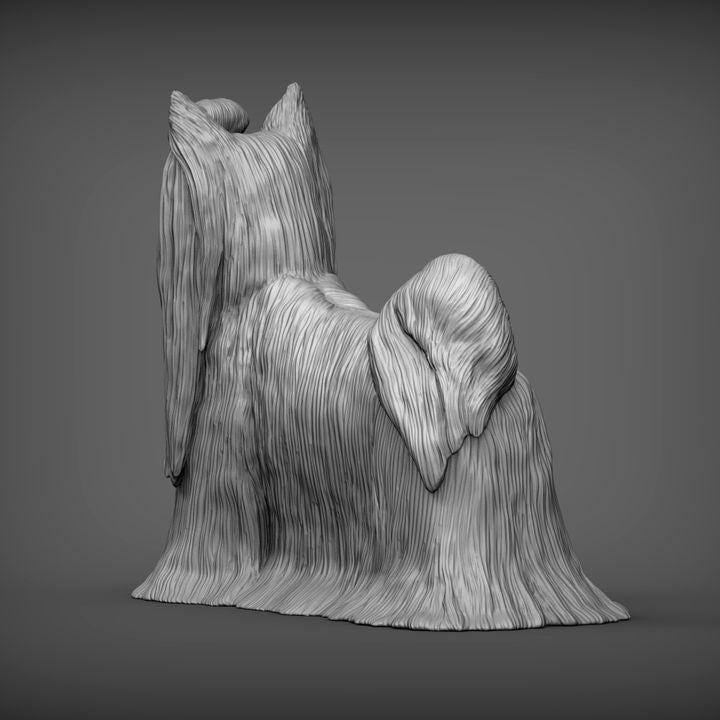 Long-haired Yorkshire Terrier - UNPAINTED 3D Figure - Alexander3dart
