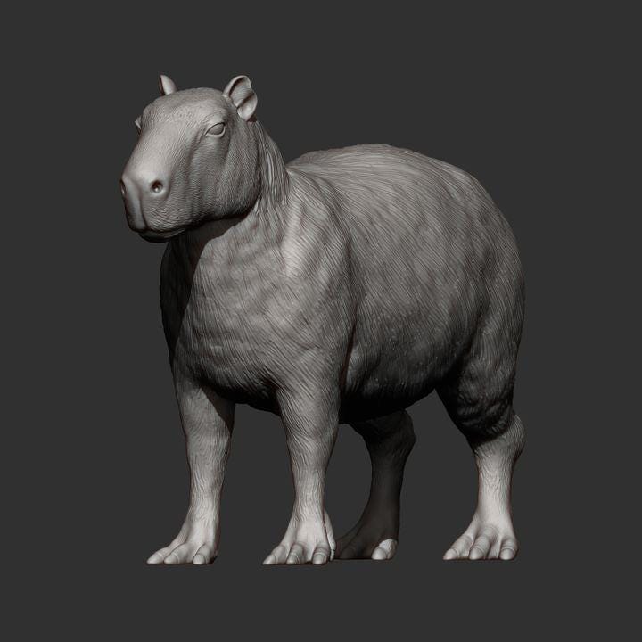 Capybara - UNPAINTED 3D figure - Alexander3dart