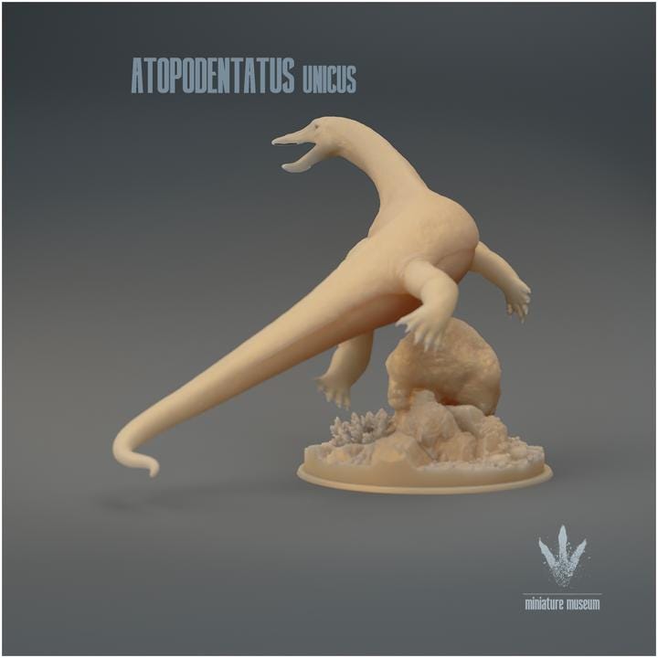 Atopodentatus unicus : Swimming - UNPAINTED 3D Resin Figure - Miniature Museum