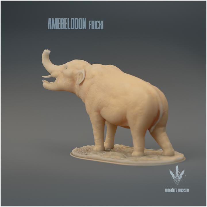 Amebelodon fricki : Warning - UNPAINTED 3D Resin Figure - Miniature Museum