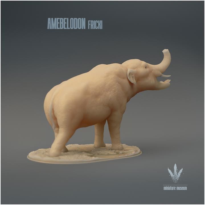 Amebelodon fricki : Warning - UNPAINTED 3D Resin Figure - Miniature Museum