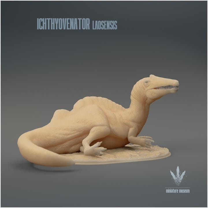 Ichthyovenator laosensis : Resting - UNPAINTED 3D Resin Figure - Miniature Museum