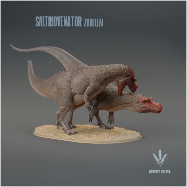 Saltriovenator zanellai : Fight - UNPAINTED 3D Resin Figure - Miniature Museum