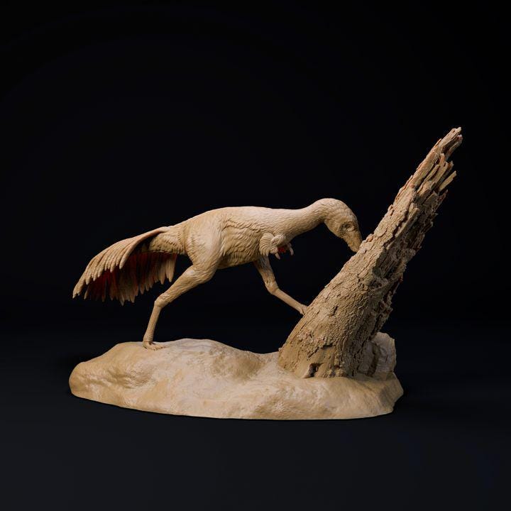 Mononykus foraging - UNPAINTED 3D Resin Figure - Dino and Dog Miniatures