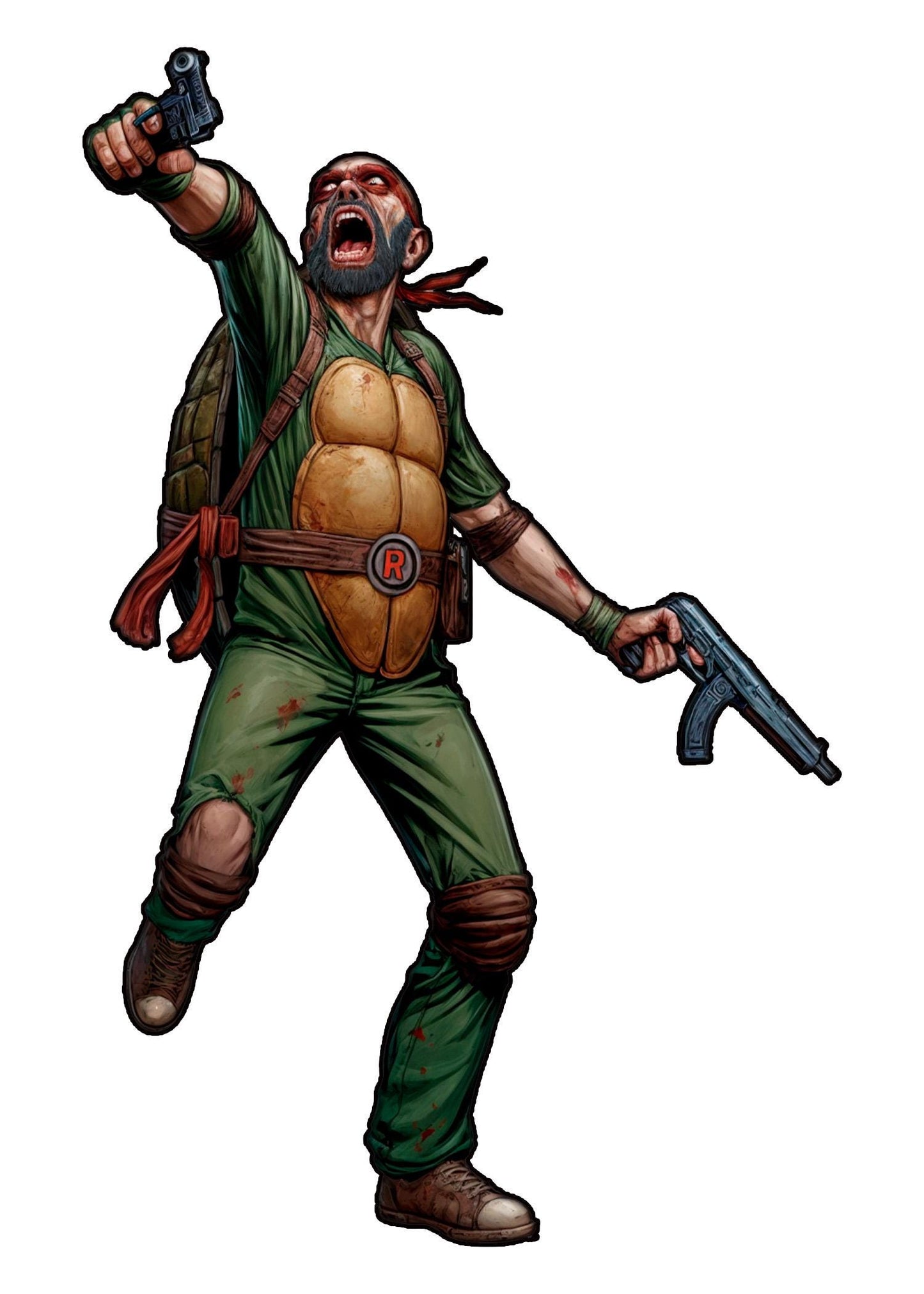 Turtleocalypse - Zombie - UNPAINTED 3D FAN ART Figure - Falcata 3d