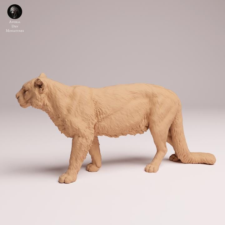 Amur Leopard - UNPAINTED 3D Resin Figure - Animal Den Miniatures
