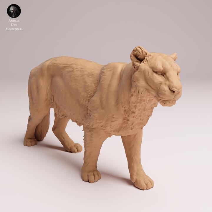Amur Leopard - UNPAINTED 3D Resin Figure - Animal Den Miniatures