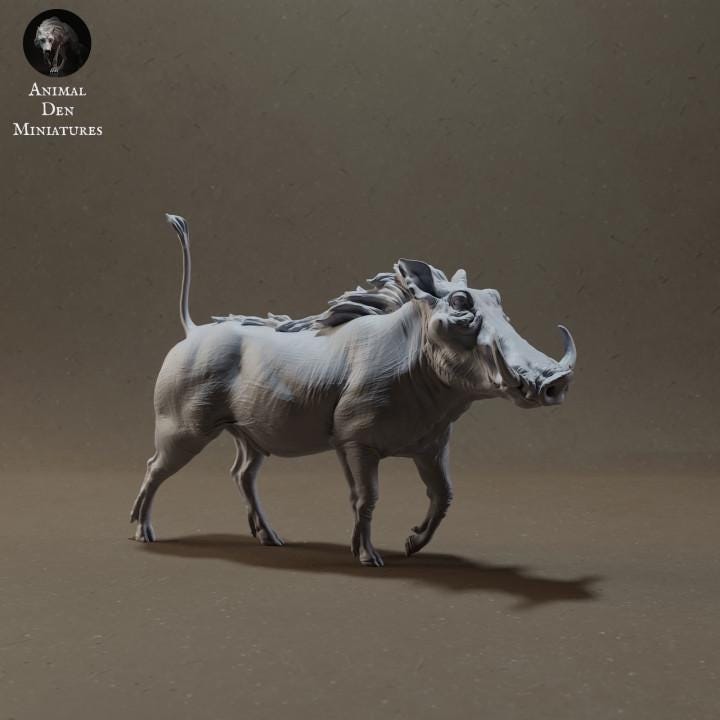 Warthog - UNPAINTED 3D Resin Figure - Animal Den Miniatures