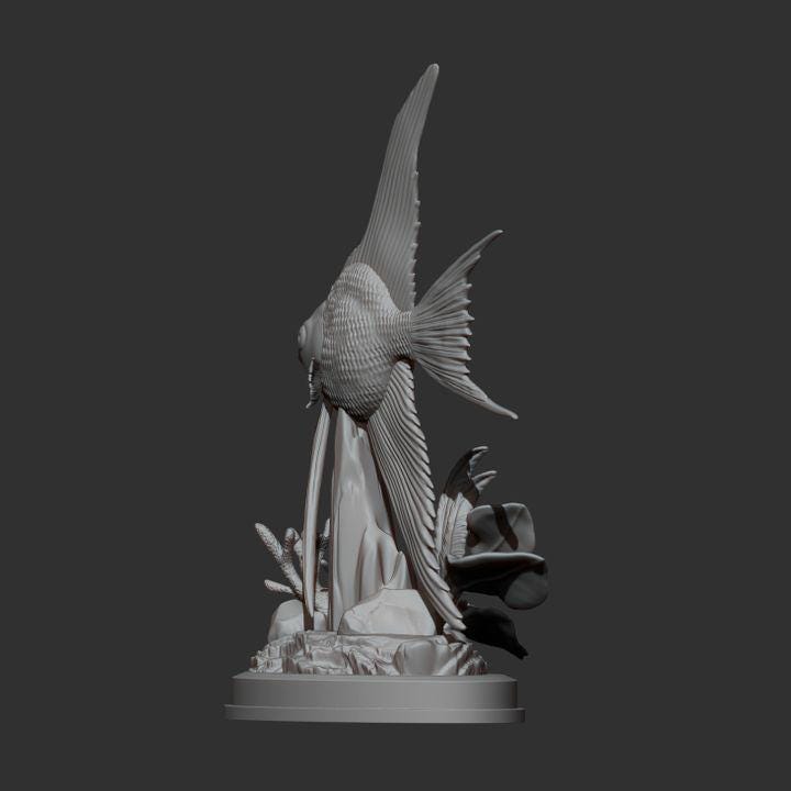 Angelfish - UNPAINTED 3D Resin Figure - Alexander3dart