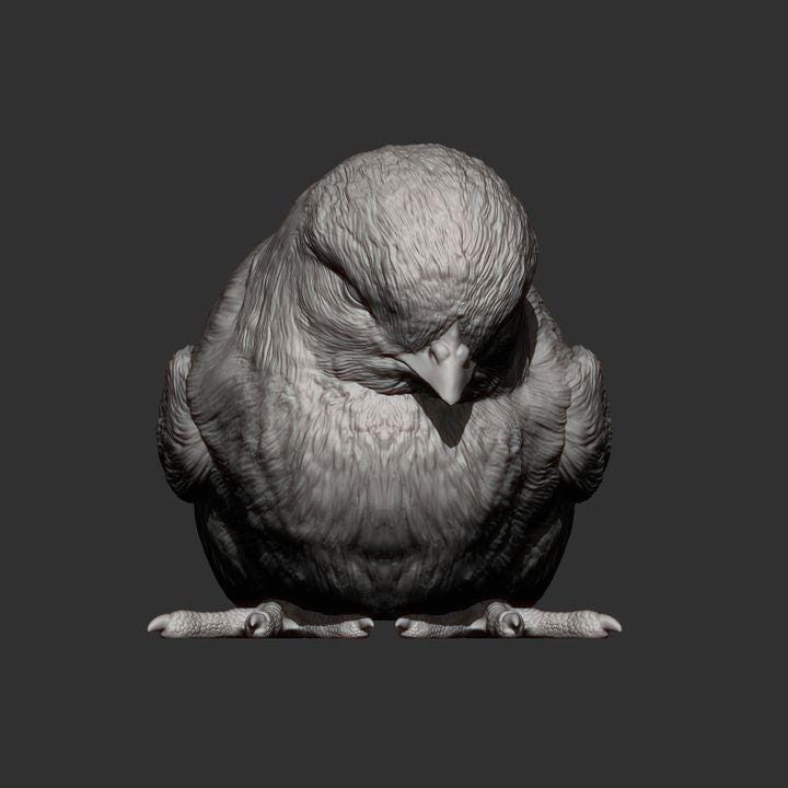 Sleeping Chick - UNPAINTED 3D Figure - Alexander3dart