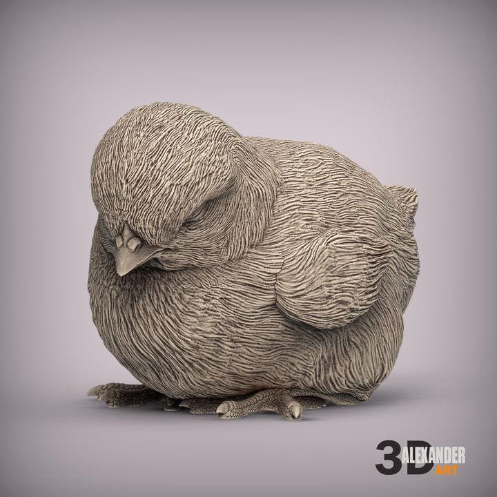 Sleeping Chick - UNPAINTED 3D Figure - Alexander3dart