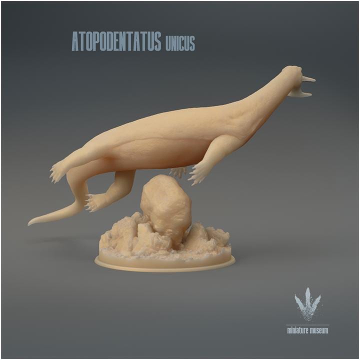 Atopodentatus unicus : Swimming - UNPAINTED 3D Resin Figure - Miniature Museum