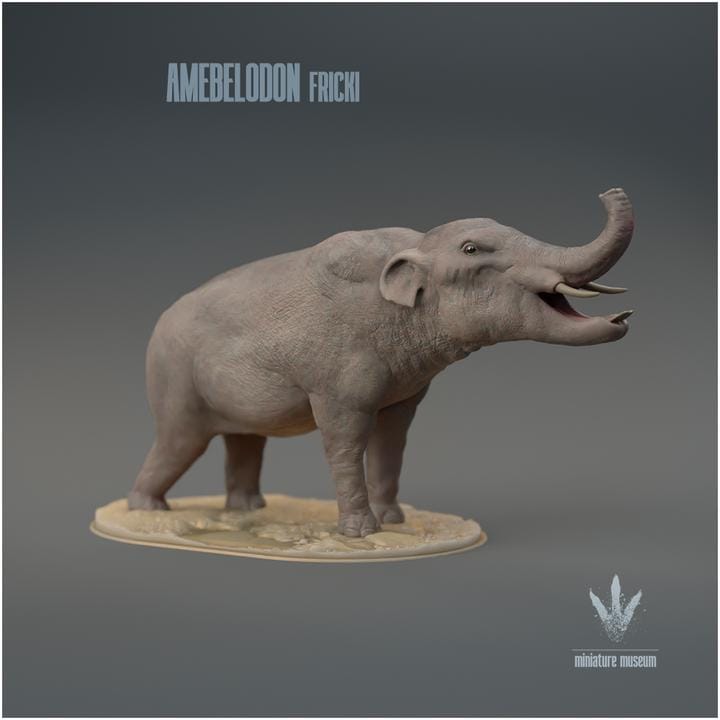 Amebelodon fricki : Warning - UNPAINTED 3D Resin Figure - Miniature Museum