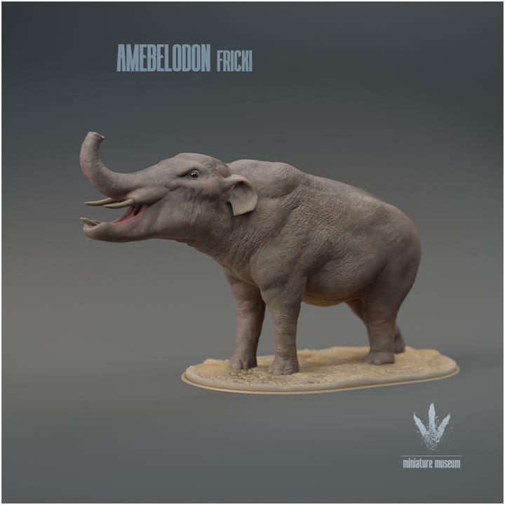 Amebelodon fricki : Warning - UNPAINTED 3D Resin Figure - Miniature Museum