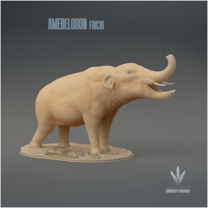Amebelodon fricki : Warning - UNPAINTED 3D Resin Figure - Miniature Museum
