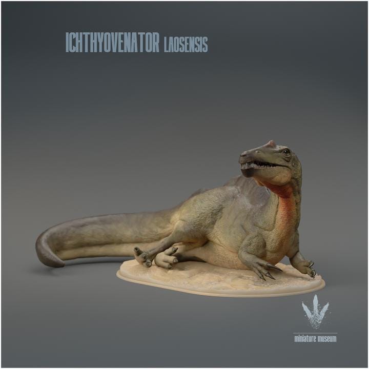 Ichthyovenator laosensis : Resting - UNPAINTED 3D Resin Figure - Miniature Museum