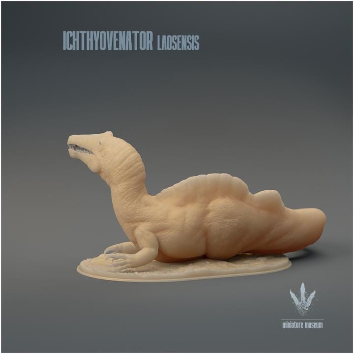 Ichthyovenator laosensis : Resting - UNPAINTED 3D Resin Figure - Miniature Museum