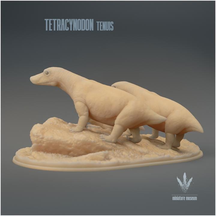 Tetracynodon tenuis : Family Group - UNPAINTED 3D Resin Figure - Miniature Museum