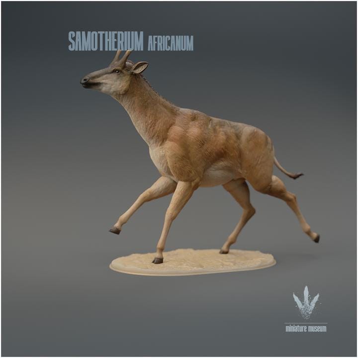 Samotherium africanum : Running - UNPAINTED 3D Resin Figure - Miniature Museum