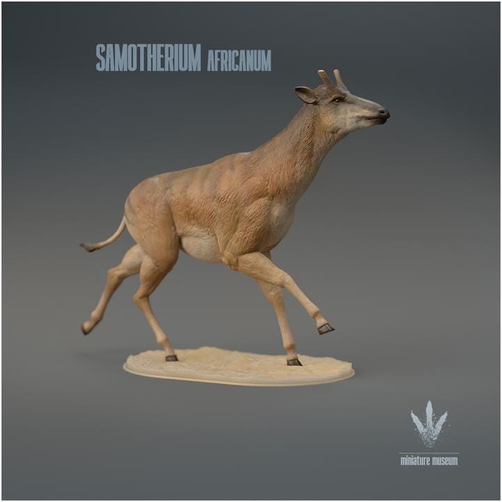 Samotherium africanum : Running - UNPAINTED 3D Resin Figure - Miniature Museum