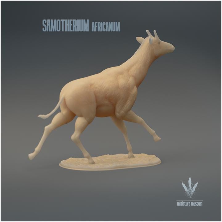 Samotherium africanum : Running - UNPAINTED 3D Resin Figure - Miniature Museum
