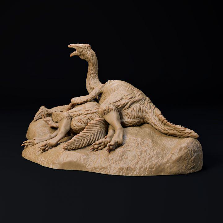 Duonychus tsogtbaatari resting - UNPAINTED - Dino and Dog Miniatures