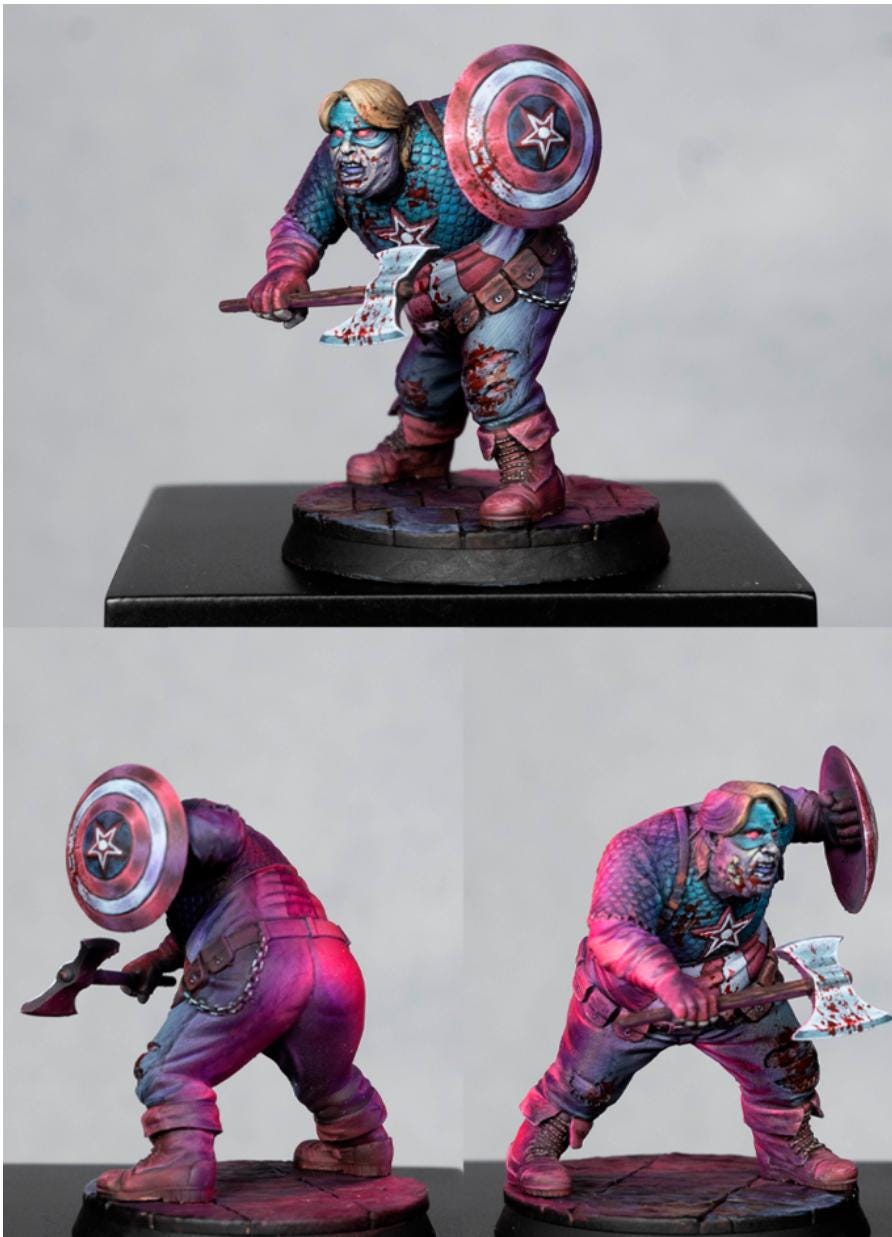 Snacktain America - Zombie - UNPAINTED 3D FAN ART Figure - Falcata 3d