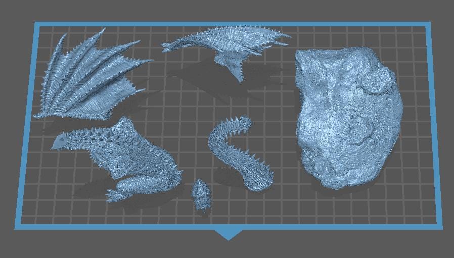 North American Elder Wyvern - UNPAINTED 3D Resin Figure - Evox Arts