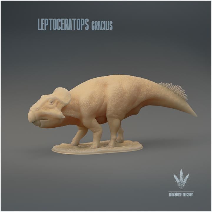 Leptoceratops gracilis : The Small Horn Face - UNPAINTED 3D Resin Figure - Miniature Museum