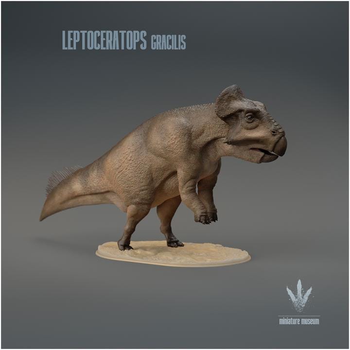 Leptoceratops gracilis : Bipedal Pose - UNPAINTED 3D Resin Figure - Miniature Museum
