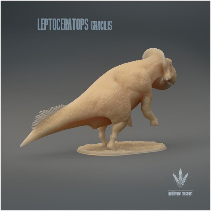 Leptoceratops gracilis : Bipedal Pose - UNPAINTED 3D Resin Figure - Miniature Museum