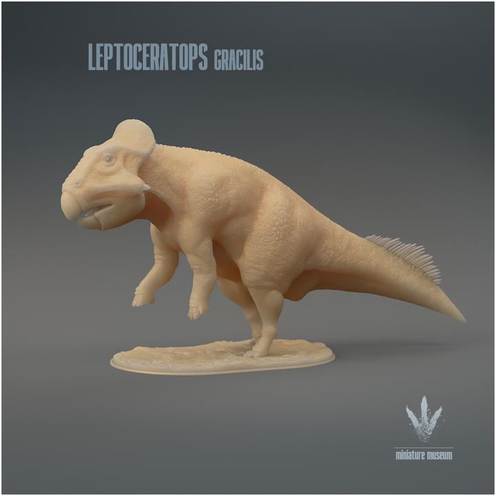 Leptoceratops gracilis : Bipedal Pose - UNPAINTED 3D Resin Figure - Miniature Museum