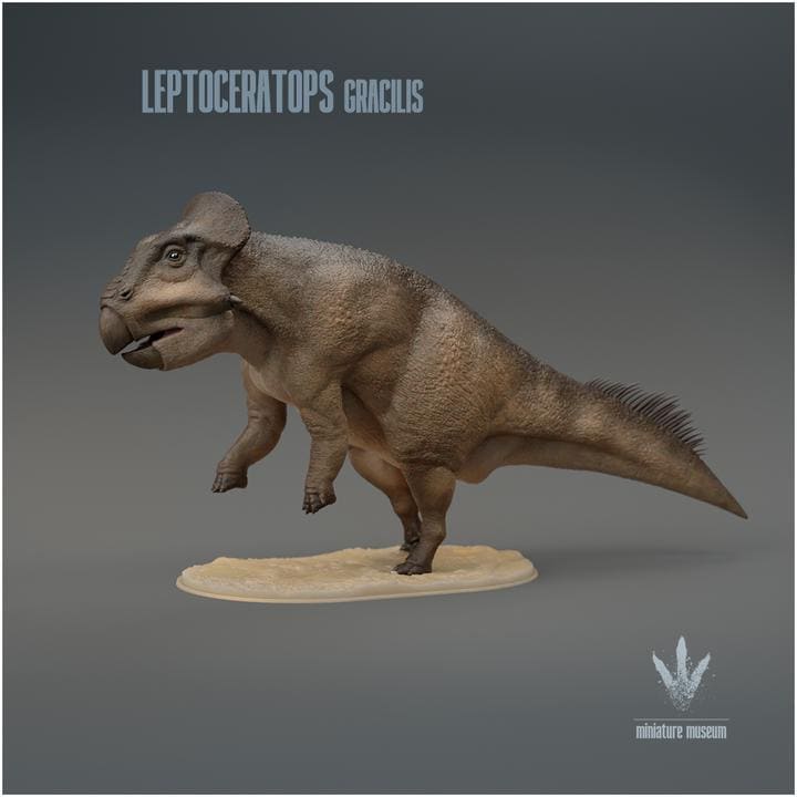 Leptoceratops gracilis : Bipedal Pose - UNPAINTED 3D Resin Figure - Miniature Museum