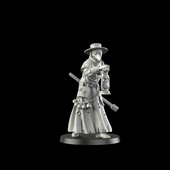 Plague Doctor - UNPAINTED 3D Resin Figure - Crosslances