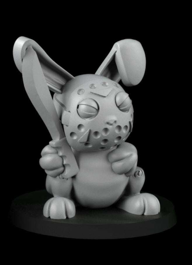 Horror Bunnies - UNPAINTED 3D Resin Figure - Crosslances